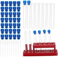 LOPOTIN 40pcs Tubos Ensayo Almacenamiento- 10pcs Pipeta Plástico- Tubos Ensayo Plásticos- Tubos Almacenar Transparentes…